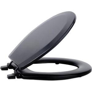 Standard Wood Toilet Seat, Black - 17 Inch - Fits All Standard Size Fixtures - Easy to Install Fantasia by Achim Home Decor