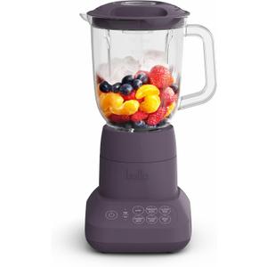 Bella 10 Speed Countertop Blender, Juicer & Smoothie Maker, Fits-anywhere Kitchenware, Slim Flip & Store Design, Dishwasher Safe 48oz Capacity Pitcher & Lid, Stainless Steel Blade, 450 Watt, Plum