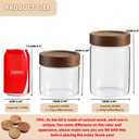 17 Fl oz/500 ml Glass Food Storage Jar, Premium Clear Glass Container Jar with Airtight Screw-on Wooden Lid, Kitchen Canisters for Coffee,Tea,Pasta,Cookies, Nuts,Spice,Candy,Overnight OatmealSmall)