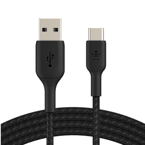 Belkin Black Braided USB-A to USB-C Charging Cable 6.6ft