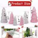 6Pcs Pink Christmas Decor, Tabletop Pink Christmas Tree for Christmas Decorations Xmas Centerpiece for Table Mantel Home Decor