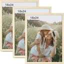 18x24 Frame Set of 3, Natural Wood Grain 18x24 Poster Frame for Gallery Wall Mounting (3 Pack,Natural)
