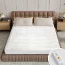 Heated Mattress Pad Full Size - Single Control Electric Mattress Pad with 4 Heat Settings & 10 Hour Auto Off,Bed Warmer Mattress Cover 15" Deep, White-sherpa, Full