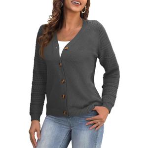REDHOTYPE Women's Cardigans Sweater Casual Long Sleeve Open Front Cardigan Button Down Knit Chunky Outwear Coats (Dark Grey) REDHOTYPE Women's Cardigans Sweater Casual Long Sleeve Open Front Cardigan Button Down Knit Chunky Outwear Coats (Dark Grey)