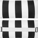 Outdoor Pillow for Chaise Lounge Chair, 2pcs Striped Chaise Lounge Pillows, Adjustable Strap Head Lumbar Pillow for Patio Pool Beach Office, Black