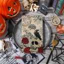 Halloween Guest Napkins Skull Crow Rose 3 Ply Disposable Paper Napkins Vintage Gothic Dinner Guest Hand Towel Napkins for Party Table Decor, 50Pcs