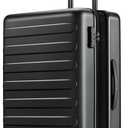 NINETYGO Carry On Luggage 22x14x9 Airline Approved, 20 Inch Luggage with Smooth Spinner Wheels, Expandable, Hard Shell PC Suitcase, Lightweight Travel Luggage, TSA Approved (Black, Rhine Max)