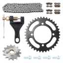 420 Chain Front & Rear Sprockets Set 106L Chain & 37 Teeth Rear Drive Sprocket & 14 Teeth Front Sprocket & Chain tensioner for 50cc 70cc 90cc 110cc 125cc ATV Go Kart Taotao Coolster Mini Pit Dirt Bike