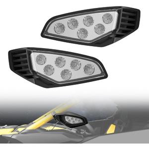 LED Side Mirror Lights for Can Am Maverick R, Rearview Mirrors light Lamps Side Mirror Accent Auxiliary Lights for Can Am Maverick R MAX X RS 2024-2025 Accessories, Replace #715007185