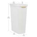 Mind Reader Slim Laundry Hamper with Lid, 40L Clothes Basket, Linen Design, Plastic, White