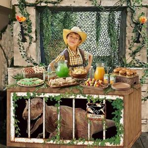 Oudain 6 ft Dinosaur Tablecloth Dinosaur Birthday Decoration 72 x 30 Inches Dino Table Cover Waterproof Washable Fabric Polyester Rectangle Table Cover for Dino World Theme Birthday Party Supplies