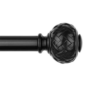TONIAL 2 Pack Black Curtain Rod 32 to 60 Inches, 7/8 Adjustable Curtain Rods for Windows 20 to 54 Inches, Splicing Drapery Rods Heavy Duty with Netted Texture Finials