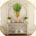 Cinnvoice Easter Wreath for Front Door Carrot Bunny Door Decoration Spring Carrot Rabbit Ear Wreath Happy Easter Hanging Wall Sign Decoration for Porch Wall Home Indoor Outdoor Holiday Decor