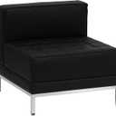 Flash Furniture HERCULES Imagination Series Contemporary Black LeatherSoft Middle Chair, Set of 1