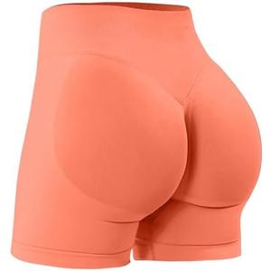 Unthewe Womens Workout Seamless Scrunch Butt Lifting Shorts High Waisted Tummy Control Gym Yoga Shorts Size M