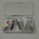 THKFISH 5pcs Saltwater Fishing Lures with Ultra-Sharp Hooks, Fishing Spoons Jigging Lure for Trout, Bass, Crappie, Pike, Walleye with Tackle Box (3/8oz(10g)* 5pcs, Color 1#)