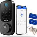 DESLOC B200 Fingerprint Smart Door Lock, Keyless Entry Door Lock, App Control, Smart Locks for Front Door, Smart Deadbolt Lock, Touchscreen Keypad, Emergency Power Port, 12 Months Battery, IP54 (Matte Black)