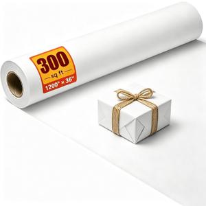 ReePlan 36" x 1200" (100') White Wrapping Paper, Kraft Craft Paper Roll, 80 GSM Bulletin Board Paper for Drawing, Painting, Gift Wrapping, Kids Art, Banner Paper, Packing Paper, and Table Covering