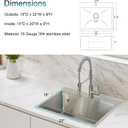 IKEBANA Kitchen Sink 22 x 18 inch, 304 Stainless Steel Brushed Nickel Small Kitchen Bar Sink, Topmount Drop in RV Single Bowl Sink with Strainer