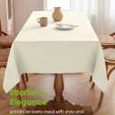 Pureegg Rectangle Linen Tablecloth Waterproof & Stain Resistant, Wrinkle-Free Table Cloth Adds Elegance and Protection, Ideal for Dining, Party, Wedding and Outdoor, 60 x 84 Inch, Cream, Ivory