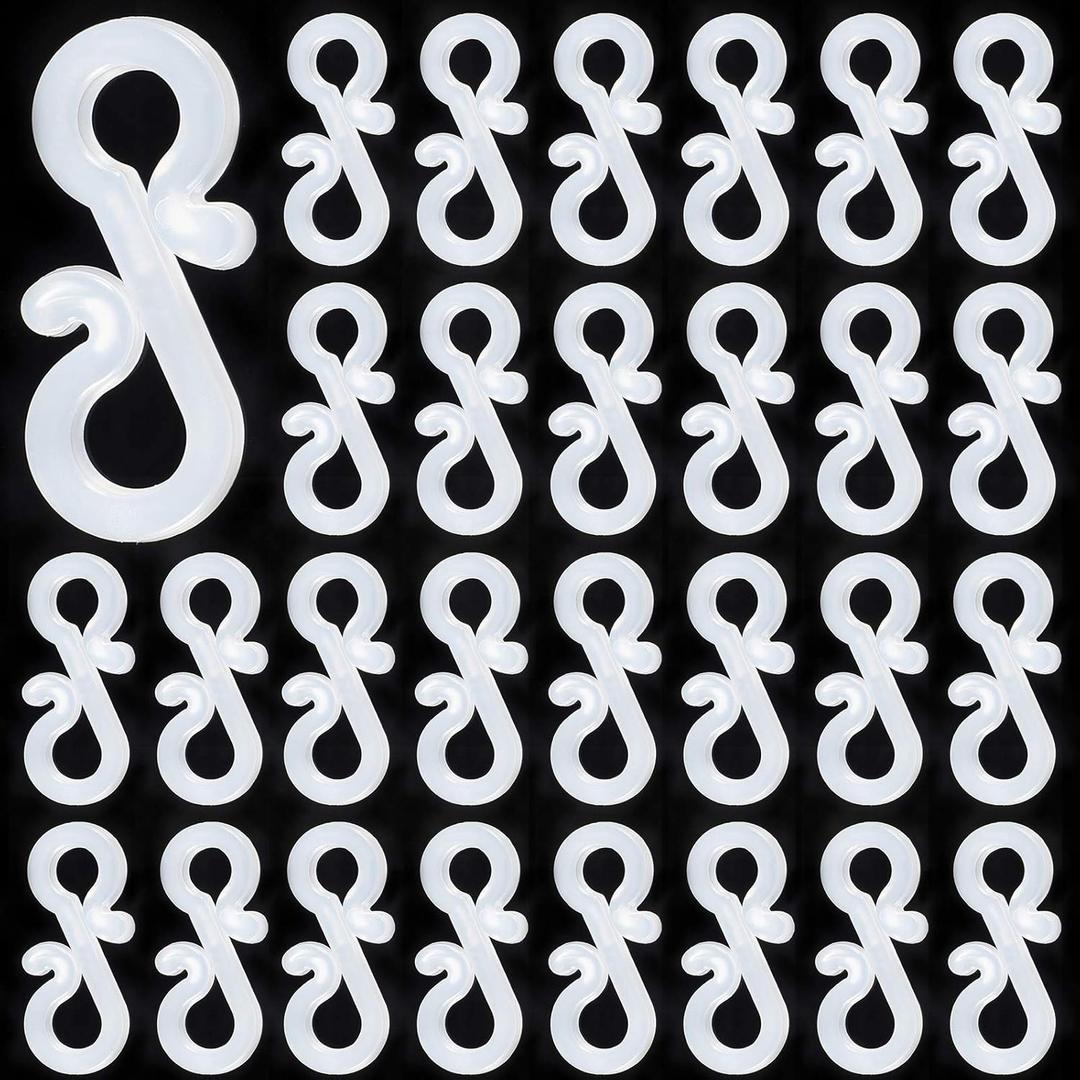 Blulu 100 Packs Christmas Light Clips - Durable Mini Gutter Hang Hooks, Plastic S Clips for Outdoor Xmas Decoration, Icicle String Lights on Shingles and Gutters