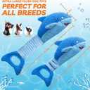 LEGEND SANDY Dog Toys for Aggressive Chewers, Large Dog Toys to Keep Them Busy, Interactive Squeaky Pet Toys, Tug of War, Crinkle Blue Shark