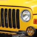 JeCar for Jeep TJ Grill Inserts, Mesh Grille Inserts for Jeep Wrangler TJ 1997-2006 (Black)