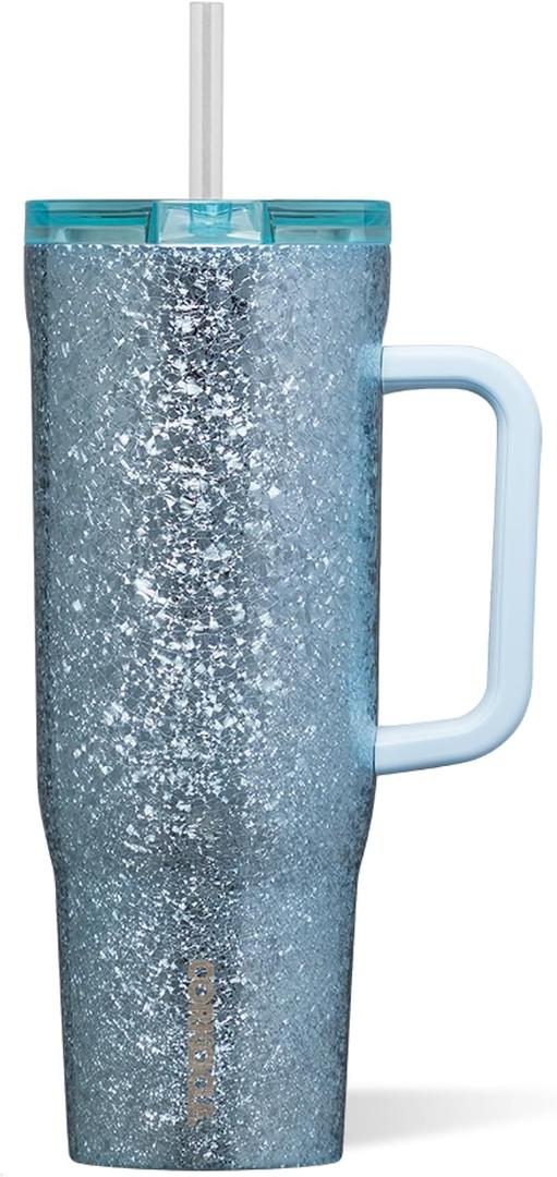 Corkcicle Cruiser - Insulated Tumbler with Handle - Keeps Drinks Cold 20 Hours - Spill-Proof Dual Lid - Triple-Insulated - Summer Drinkware Gift - Keeps Drinks Ice Cold - 40 oz - Ice Breaker