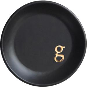 COLLECTIVE HOME - Ceramic Jewelry Tray, Decorative Trinket Dish for Rings Earrings Necklaces Bracelet Watch Keys, Birthday Mother's Day Christmas Gift for Women, 4.75", Black Surface (g)
