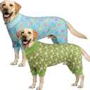 2-Pack Easter Dog Pajamas Pet Jumpsuits Puppy Pjs with Easter Egg Bunny Patterns Dog Rabbit Onesie Breathable Jammies Rabbit Costume Outfit Clothes for Small Medium Large Dogs XXL
