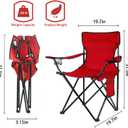 Damei century Folding Camping Chairs, for Beach, Lawn, Yard, 2-Pack Red