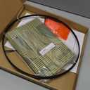 Rustic Bamboo Drum lamp Shade with Decorative Geometric Green Figure,Groovy Unique ideal for living room bedroom, easy assemble, size 11.8x9Inch