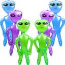 6 Pack 35 Inch Inflatable Alien Blow Up Toys for Birthday Party Favors Alien Theme Halloween Party Supplies (Green,Purple,Blue)