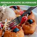 1000 Count Extra Heavy Duty Plastic Forks Black Disposable Forks Premium Bulk Plastic Forks Heavy Duty Plastic Silverware for Parties, Family Gatherings