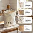 Leafico Reusable Bread Bags 2 Cotton Storage Bags + 1 Baguette Bag with Food Safe TPU Liner For Homemade Bread, Sourdough, Artisan Loaves Freezer Safe & Washable Plastic Alternative