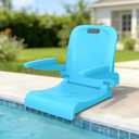 East Oak Pool Chairs with Armrests, Foldable Outdoor Chair with Handle and Drainage Hole, Portable Poolside Chair for Camping, Tailgating, Fishing, Boats, Beach (Blue, 1 Pack)