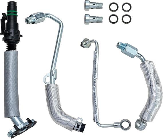 Xintre 4PCS Turbo Oil Return Drain Line and Oil Feed Pipe Kit Compatible with Chevy Cruze Sonic Trax & Buick Encore 1.4 L4 55568031 55592600 25198546 55567067 55587854