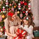 14Pcs Christmas Hanging Candy Balls Ornaments Red White Candy Cane Pendant for Home Part Christmas Tree Decorations Xmas Indoor Outdoor Party Decoration