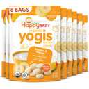 HAPPY BABY Yogis, Banana & Mango Yogurt Bites, 1oz Pouch (8 Pack) USDA Organic Baby Snack, No Added Sweeteners, Made with Real Fruit and Yogurt, Gluten-Free, Supports Pincer Grasp, Dissolving (EXP 01/01/26)