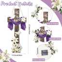 Menkxi Large Easter He Is Risen Welcome Door Sign Easter Decorations Cross Wall Art Hanging Wood He Is Risen Front Door Decor Easter Door Sign for Farmhouse Home Wall Holiday Decoration