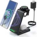 Wireless Charger for Samsung, 3 in 1 Charging Station/Dock for Galaxy Phone/Watch/Buds,Z Flip4/3 S24/23/22/21/Note 20/10, for Galaxy Watch 6/5/Pro/4/3/Active/2/1, Buds+/Live