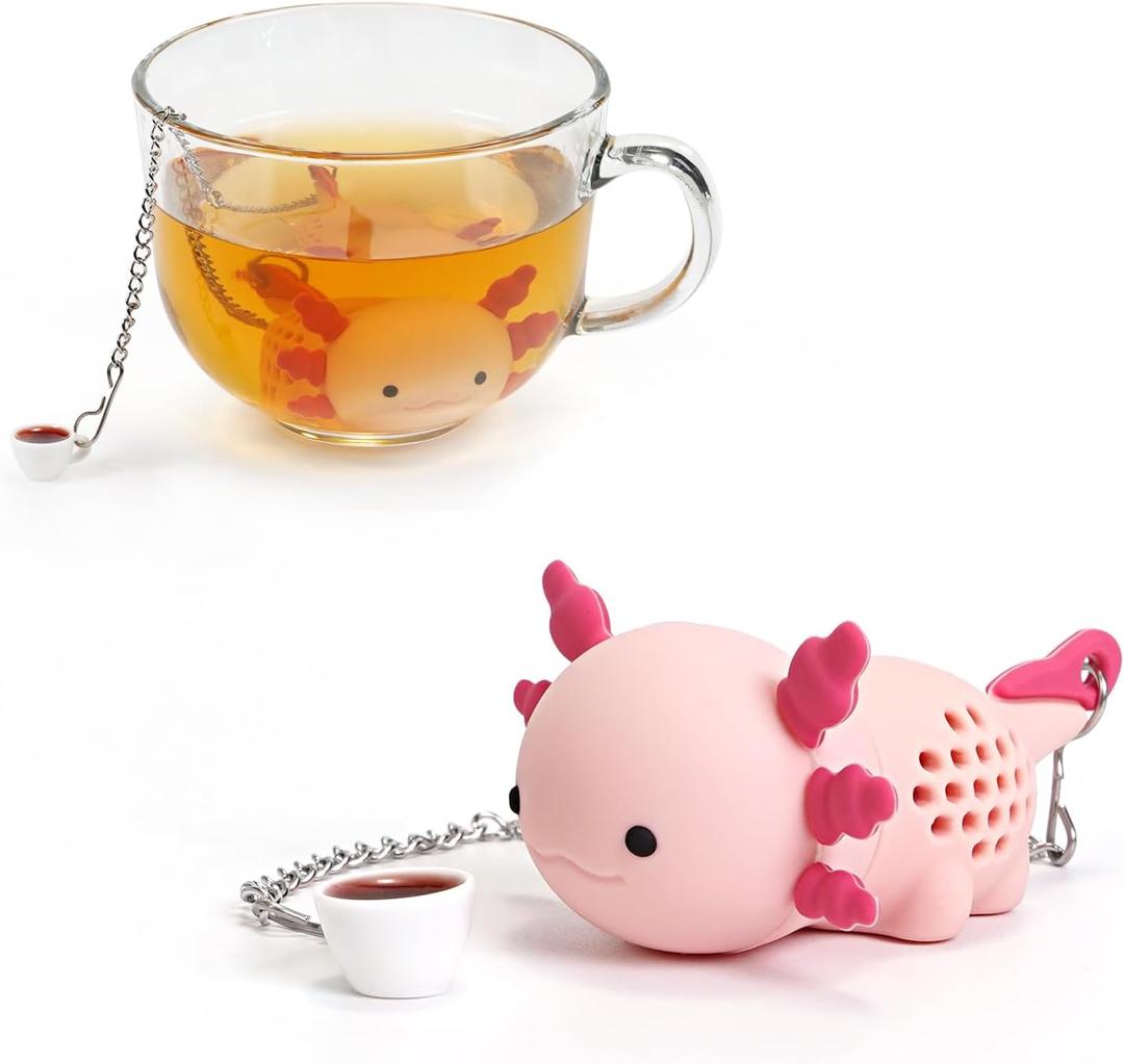 Axolotl Tea Infuser Tea Strainers For Loose Tea Silicone Tea Infusers Loose Leaf Tea Steeper Fun Kitchen Gadgets Axolotl Gifts