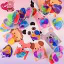 Valentines Day Slime 24 Pack, Mini Heart Galaxy Slime Cups with Valentine Cards & Individual Gift Bags, Classroom Exchange Gifts for Kids, Party Favors Goodie Bag Fillers, Stress Relief Fidget Toys