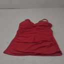 Aqua Eve Strapless Tankini Top Only for Women Bandeau Bathing Suits Ruched Tummy Control Tankini Top No Bottom (Medium, Red)