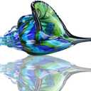 QFkris 8" Glass Conch Figurines, Hand Blown Seashell Art Glass Sculpture, Beautiful Home Decor, Crystal Paperweight