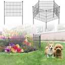 No Dig Fence Tall Garden Fence, 5 Panels Dog Fence Animal Barrier, Arched Flower Bed Edging Ornamental Wire Border for Yard Patio (5 Panels - 24 in(H) X 10 ft(L))