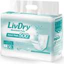 LivDry Incontinence Pads for Women and Men, Long Length Insert, Extra Absorbency with Odor Control (30 Count)