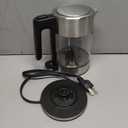 Basics Electric Kettle with Glass Carafe for Tea and Coffee, BPAFree, Fast Boiling, Auto ShutOff, 1 Liter, 1500W, Glass and Steel