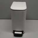 TIPGO Slim Bathroom Trash Can with Lid Soft Close, Step Pedal, 6 Liter / 1.6 Gallon Stainless Steel Trash Bin, Small Garbage Cans for Bedroom, Office, Kitchen (White)