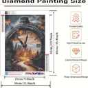 CSZPPQAF 5D Diamond Painting Kits for Adults, Twilight Diamond Art Kits for Adults Beginner, DIY Full Drill Landscape Gem Art Paint by Diamonds Dots Crafts Kits for Home Decor 12x16Inch
